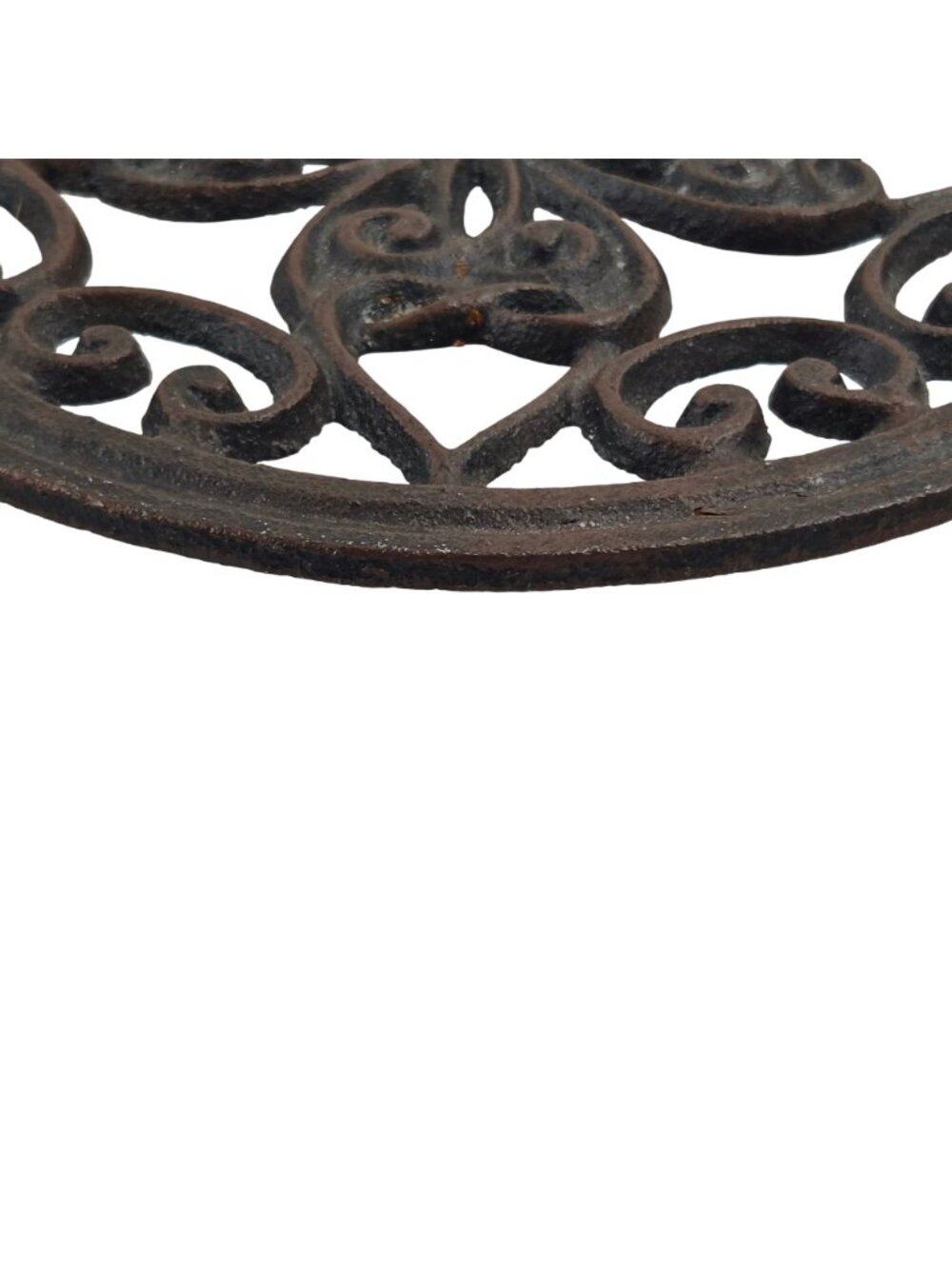 Cast Iron Decorative Trivets Set Of 3 Round Intricate Floral Scrollwork Design - Picture 5 of 10